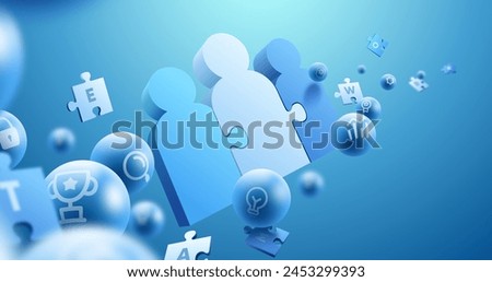 3d effect teamwork concept background vector design in eps 10