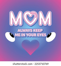 3D Effect Text for Happy Mother's Day Design, Valentines Day Caring mother 