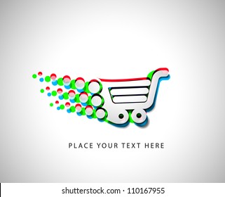  3d effect vector shopping cart item - buy buttons
