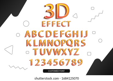 3d effext text and number, customed font