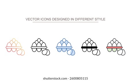 3d Egg Tray icon design with white background stock illustration