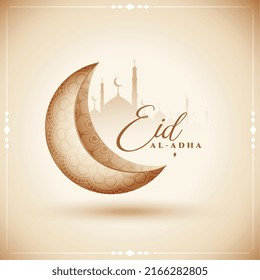 3d eid al adha islamic greeting card wishes design