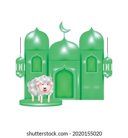 3d eid al adha rendering design vector