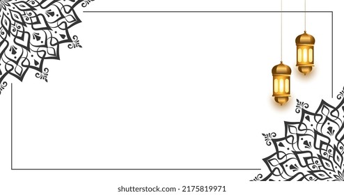 3d eid mubarak eid al adha fitr greeting card illustration with idul fitri ramadan lantern white islamic background.Translation "Muslim's festival of sacrifice or the day of slaughtering animals".