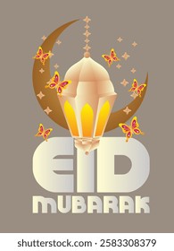 3D Eid mubarak background for raya event