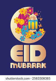 3D Eid mubarak background for raya event