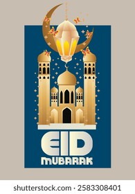 3D Eid mubarak background for raya event