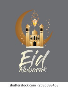 3D Eid mubarak background for raya event