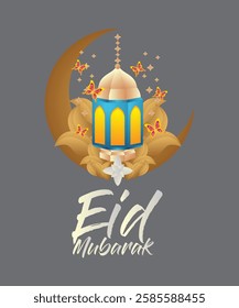 3D Eid mubarak background for raya event