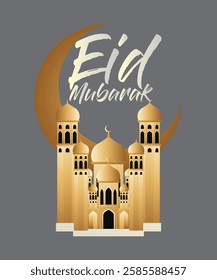 3D Eid mubarak background for raya event