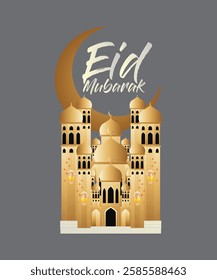 3D Eid mubarak background for raya event