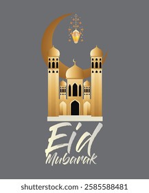 3D Eid mubarak background for raya event