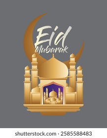 3D Eid mubarak background for raya event