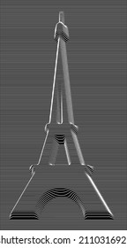 3D Eiffel Tower line vector design