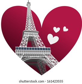 3D Eiffel Tower Romantic Illustration