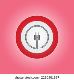 3d electric power charge charging energy on off push icon. Lightning symbol for website, mobile app, UI UX