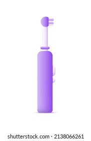 3D Electric toothbrush isolated on white background. Health tooth. Can be used for many purposes. Trendy and modern vector in 3d style.