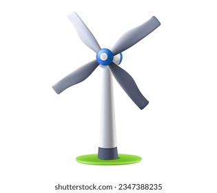 3D Electricity generation source types. 3D Windmill Energy mix solar, wind. Renewable power plants station resources. Natural, Wind Electricity Generators, Sustainability and Eco Energy