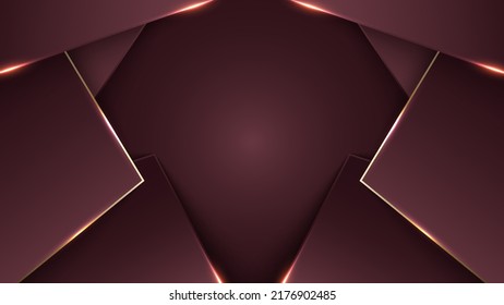 Papel de color rojo y dorado abstracto elegante en 3D con un diseño moderno de estilo lujoso. Ilustración del vector