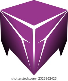 Diseño del logotipo de la caja de cubo elegante en 3D