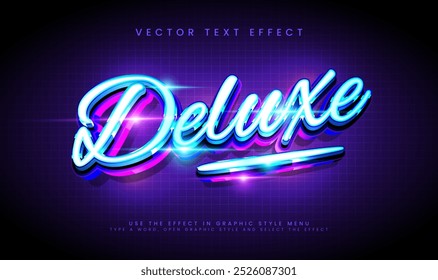 3D elegant deluxe editable vector text effect, with glowing luxury concept