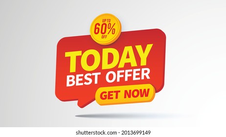 3d elegant promotion banner for promote your business and offer. TODAY BEST OFFER. - Shutterstock ID 2013699149