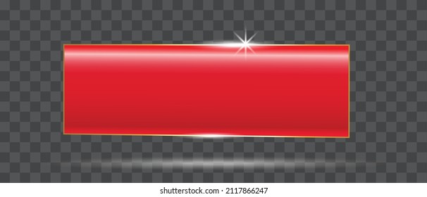 3D Elegant Red and Gold Isolated Banner Designs Realistic Signboard or Bar with Modern Shiny Gold Frame Modern Realistic Website Button Templates for Adding Text or Titles Isolated on Transparent - Powered by Shutterstock - Get 15% off with code: PIKWIZARD15