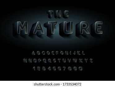 3D elegantes und elegantes Alphabet im Vektorformat. 