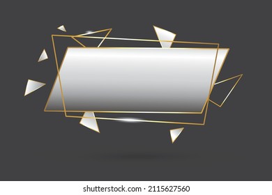 3D Elegant White and Gold Isolated Banner Designs Realistic Signboard or Bar with Modern Shiny Gold Frame Modern Realistic Banner Templates for Adding Text or Titles Isolated on Black Background