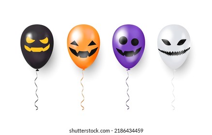 3D Element Halloween balloons. Happy halloween decotation. Vector Illustration