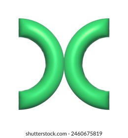 3D element with the plasticine effect. Bubble shape, Y2K style. Colorful geometric form for design. Vector illustration