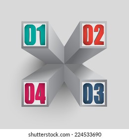 3d element vector infographics squares data