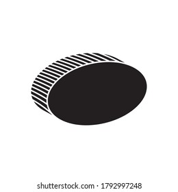 Icono de forma de elipse 3d sobre fondo blanco, estilo de silueta, ilustración vectorial