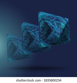 3d email icon, with abstract line texture