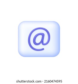 3D Email icon isolated on white background. Email address contact. Can be used for many purposes. Trendy and modern vector in 3d style.