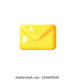 3D-E-Mail-Symbol für Website einzeln auf weißem Hintergrund. Vektorgrafik.