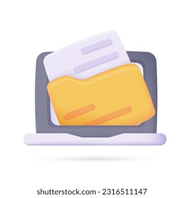 3D e-mail jump off the computer screen Internet messaging concept for news alerts