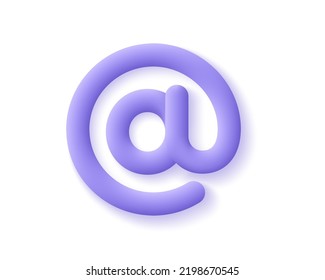3d señal de correo electrónico o icono de correo electrónico en icono de correo. Enviar contacto de dirección de correo electrónico. Ilustración vectorial de símbolo de correo 3d ilustración mínima