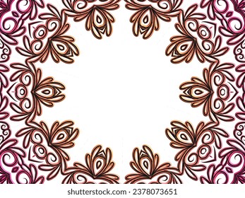 emboscadas 3D lujosas batik étnico dayak tradicional Java indonesia con hermosas flores línea de arte diseño gradiente 