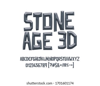 3D emboss stone font design