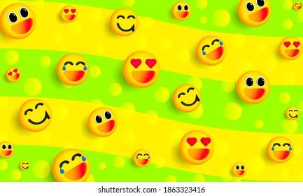 3.d trasfondo emoticono diferentes emociones