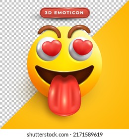 3d emoji with face expression in love