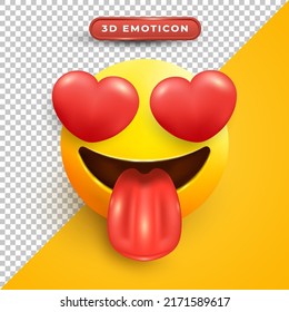 3d emoji with face in love