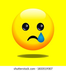 3D Emoji sad crying cartoon illustration