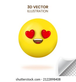 3d emoji smiling with love eye
