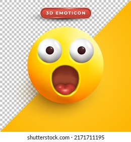 3d emoji with very shocked face