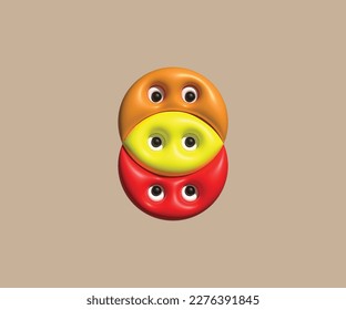 3D Emoticon Character vector art design