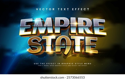 3d empire state editable vector text effect, with minimalist modern concept