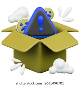 Ilustração de ícone de caixa vazia em 3D