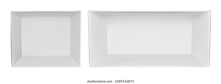 3d empty corner booth room mockup. White wall trade show cube box. Perspective product display space for expo kiosk. Conference stall exhibition area. Store showroom section for small backdrop.